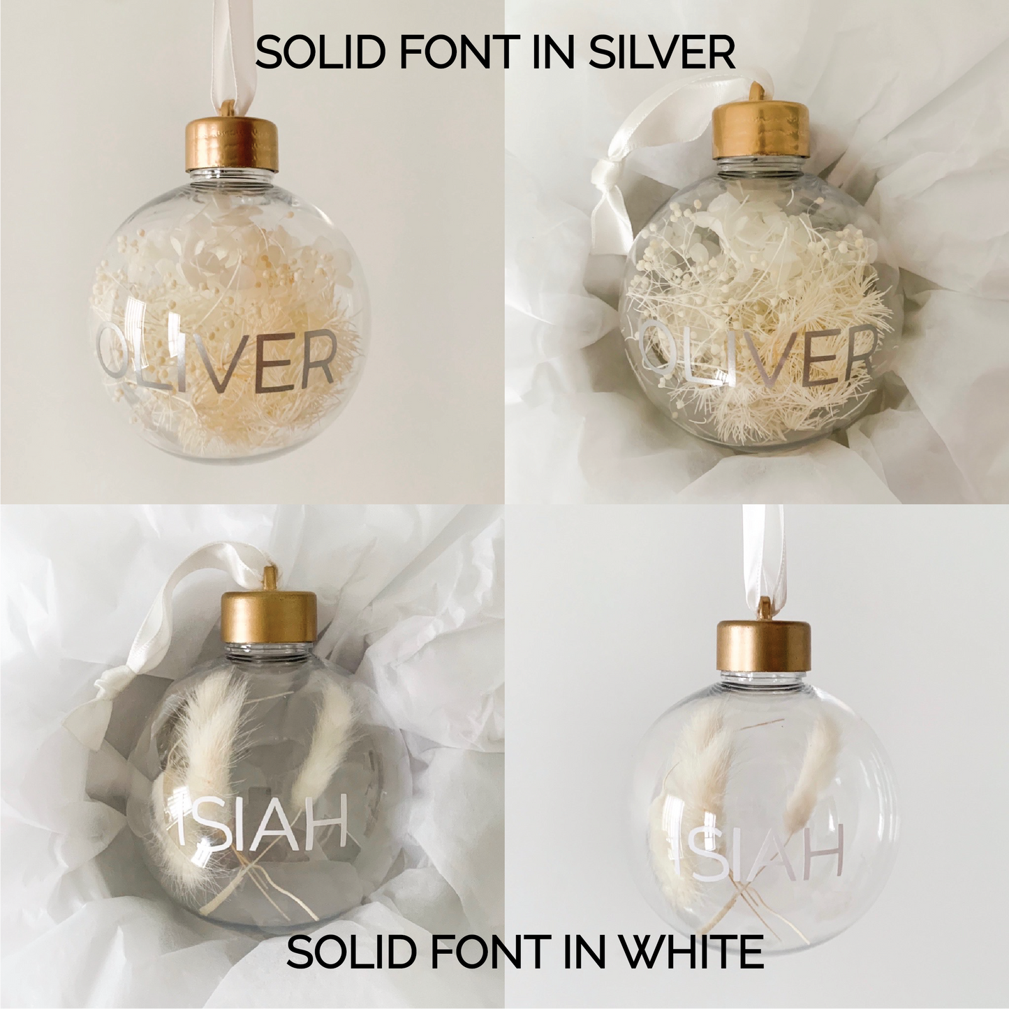 Custom Forever Bloom Bauble - Hydrangea Natural