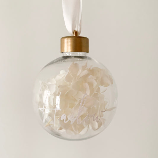 Custom Forever Bloom Bauble - Hydrangea Natural