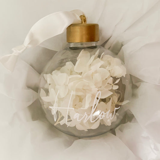 Custom Forever Bloom Bauble - Hydrangea Natural