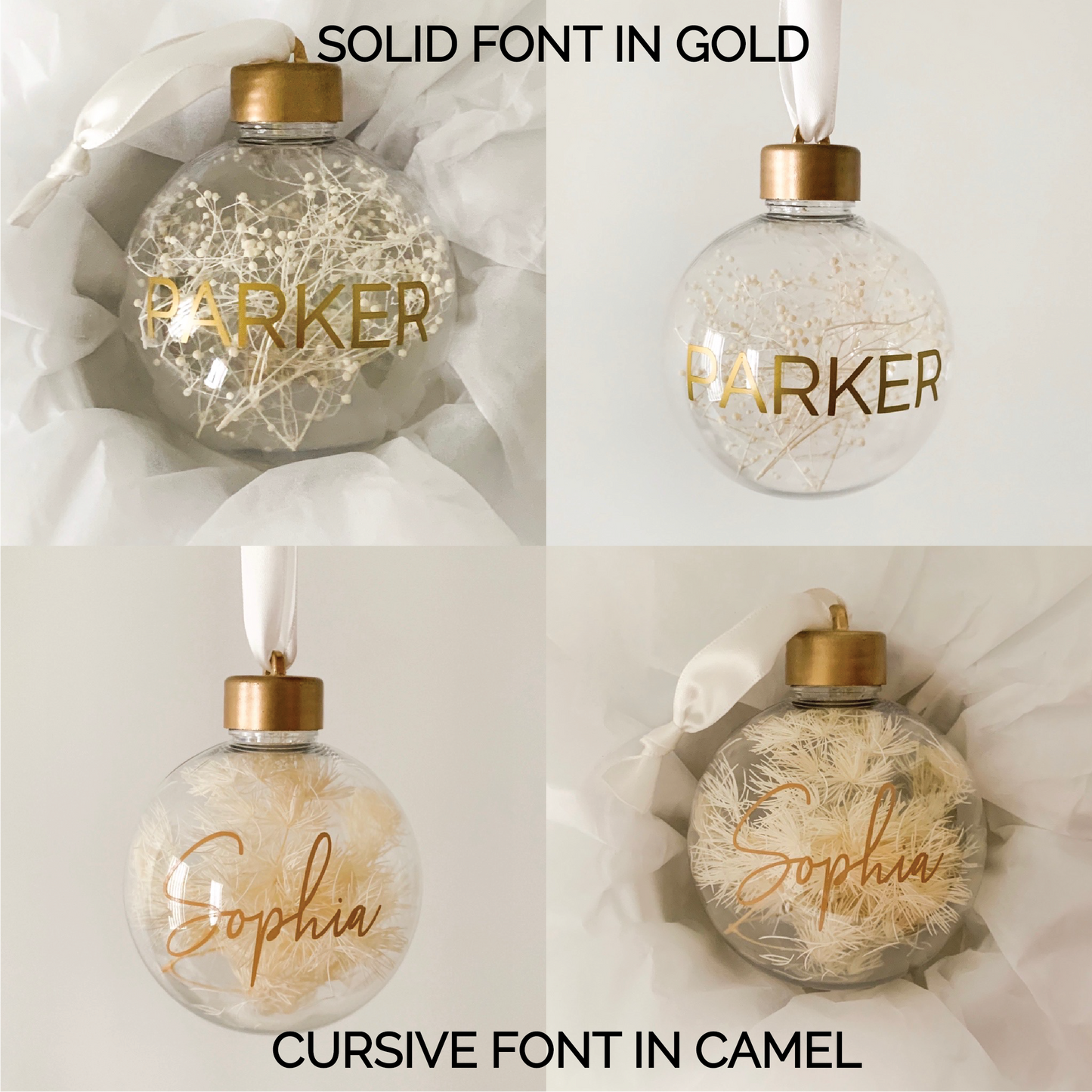 Custom Forever Bloom Bauble - Hydrangea Natural